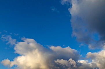 Blue sky with white clouds for background, Sofia, Bulgaria   