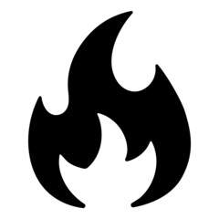 Flame Flat Icon Isolated On White Background