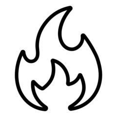 Flame Flat Icon Isolated On White Background