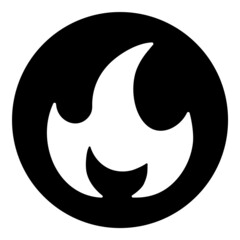 Flame Flat Icon Isolated On White Background