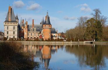 France, the picturesque castle of Maintenon in Eure and Loir region.