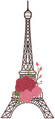 Fototapeta na wymiar Eiffel Tower with flowers