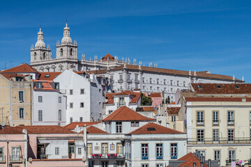 Traditional residential architecture in the city center of Lisbon, Portugal.