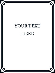 Black and white border frame board. Vector background. Simple rectangular billboard, plaque, signboard or label 
