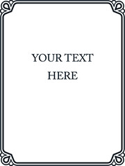 Black and white border frame board. Vector background. Simple rectangular billboard, plaque, signboard or label 
