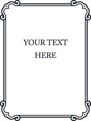 Black and white border frame board. Vector background. Simple rectangular billboard, plaque, signboard or label 
