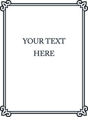 Black and white border frame board. Vector background. Simple rectangular billboard, plaque, signboard or label 
