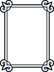 Black and white border frame board. Vector background. Simple rectangular billboard, plaque, signboard or label 
