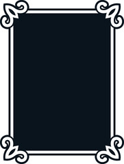 Black and white border frame board. Vector background. Simple rectangular billboard, plaque, signboard or label 
