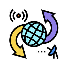 broadcast technology color icon vector. broadcast technology sign. isolated symbol illustration