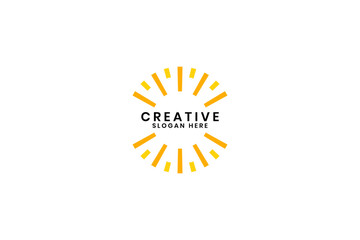 Sun Logo Design Vector . Creative Abstract Shape Orange Color sun Logo.