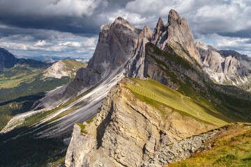 Secede mountain Dolomites Italy on a nice day in summertime