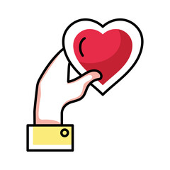 hand giving heart