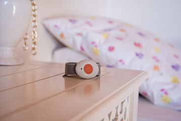 Mobile emergency call button in bedroom - 486369517