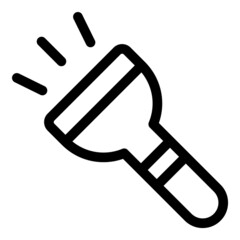 Flashlight Flat Icon Isolated On White Background