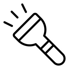 Flashlight Flat Icon Isolated On White Background