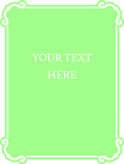 Green border frame board. Vector background. Simple rectangular billboard, plaque, signboard or label 