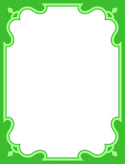 Green border frame board. Vector background. Simple rectangular billboard, plaque, signboard or label 