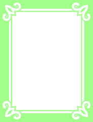 Green border frame board. Vector background. Simple rectangular billboard, plaque, signboard or label 