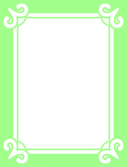 Green border frame board. Vector background. Simple rectangular billboard, plaque, signboard or label 