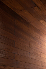 Thermo ash wood texture cladding and ceiling, modern architectonic detail