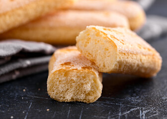 Italian tiramisu savoiardi cookies. Sweet biscuits food