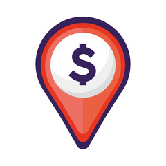 pin with dollar symbol