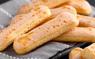Italian tiramisu savoiardi cookies. Sweet biscuits food
