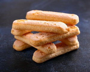 Italian tiramisu savoiardi cookies. Sweet biscuits food