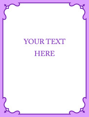 Pink border frame board. Vector background. Simple rectangular billboard, plaque, signboard or label 