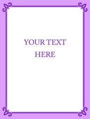 Pink border frame board. Vector background. Simple rectangular billboard, plaque, signboard or label 