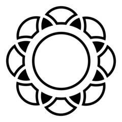 Flower Geometric Pattern Flat Icon Isolated On White Background