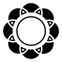 Flower Geometric Pattern Flat Icon Isolated On White Background