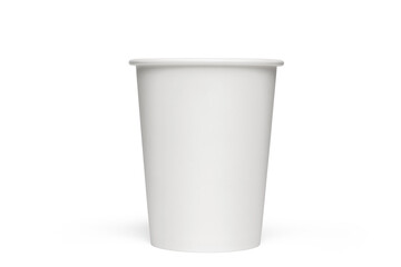  White plastic cup isolated on white background. objec for graphic designer