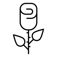 Rose Flat Icon Isolated On White Background