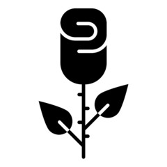 Rose Flat Icon Isolated On White Background