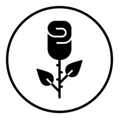 Rose Flat Icon Isolated On White Background