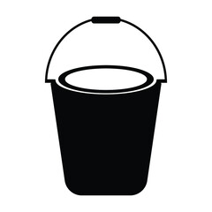 bucket icon vector, flat bucketful symbol