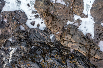 Coastline top drone view