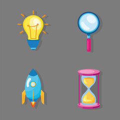 four knowledge concept icons