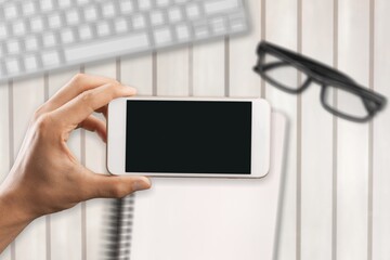 Cryptocurrency FTM token. Blank screen smartphone
