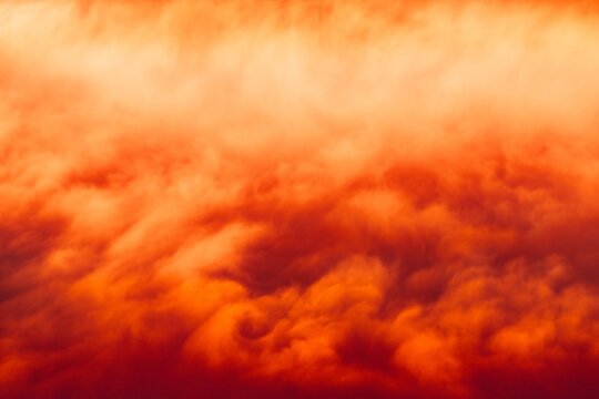 Orange clouds and sky at sunset