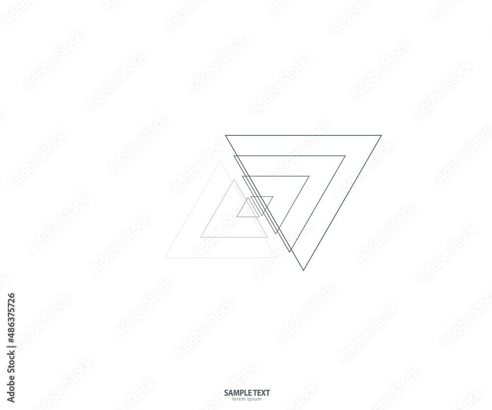 Wall mural Triangle line vector. Pyramid line art. Geometric shape. Logo sign design