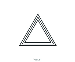 Triangle line vector. Pyramid line art. Geometric shape. Logo sign design