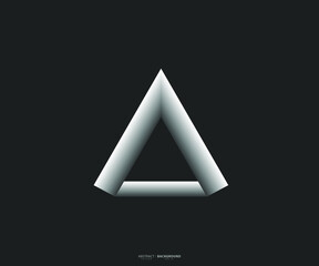 Triangle line vector. Pyramid line art. Geometric shape. Logo sign design