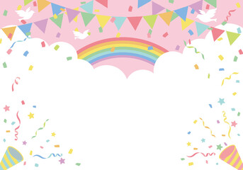 Cute Celebration Background with Confetti