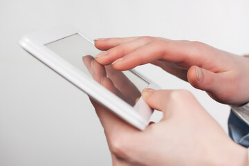 Business woman using digital tablet computer