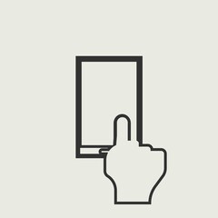 Touch screen phone vector icon illustration sign