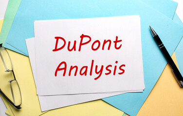 DUPON ANALYSIS text on paper on the colorful paper background