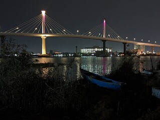 night photo of the big river in basra © Mohammed